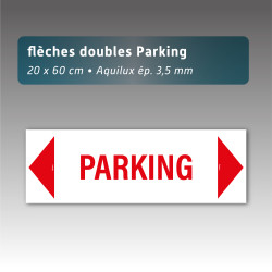 Flèche Aquilux Double « Parking » 20x60 cm – Panneau Personnalisable sur Devis